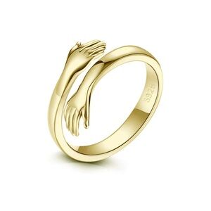 “Your Hands” Sterling Adjustable Gold Ring